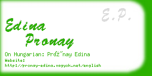 edina pronay business card